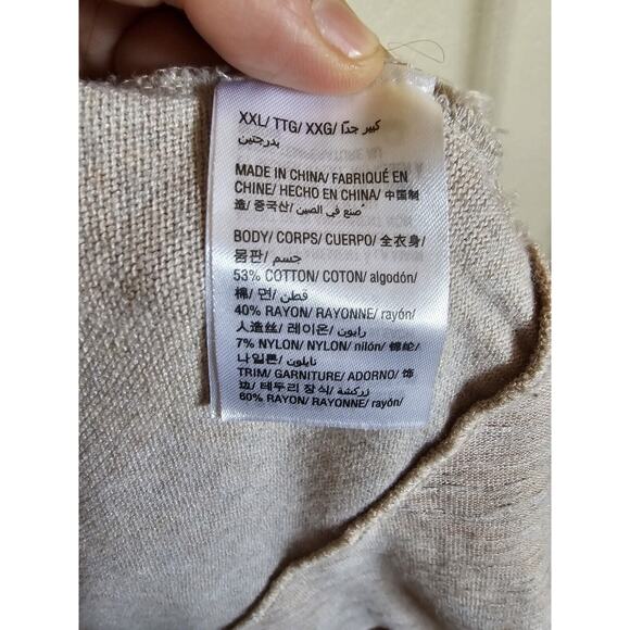 Style & Co Beige Raw Hem Two Tone Open Cardigan XXL - Picture 7 of 11